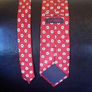 Rooster Red 100% Silk Hand Sewn Tie